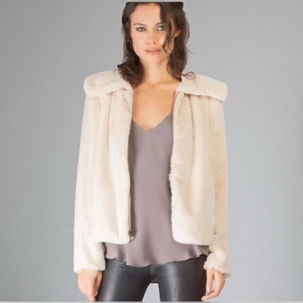 Lavender Brown Vegan Fur in Pale Pink Size Small